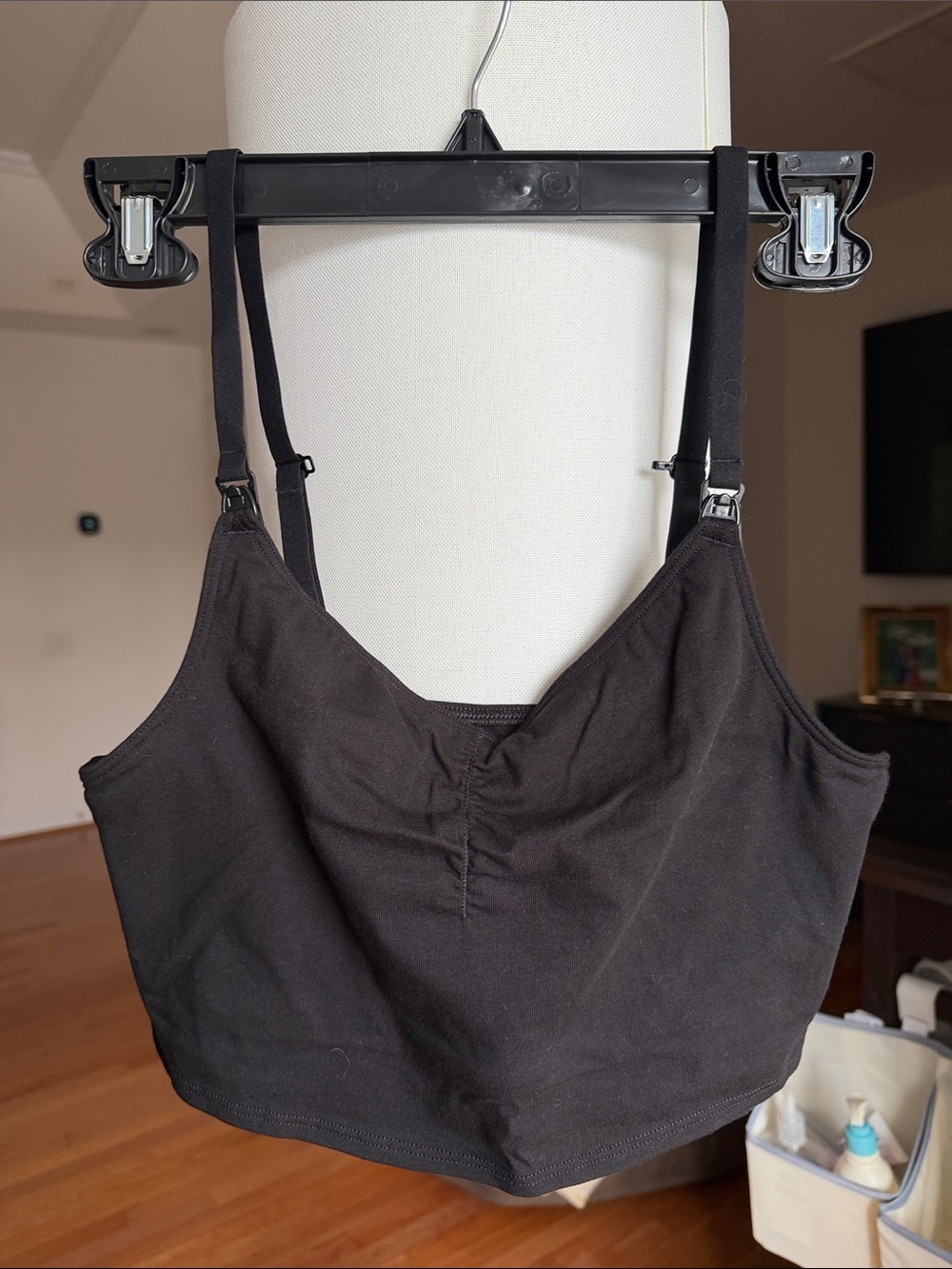 Nursing Black Crop Tank Top